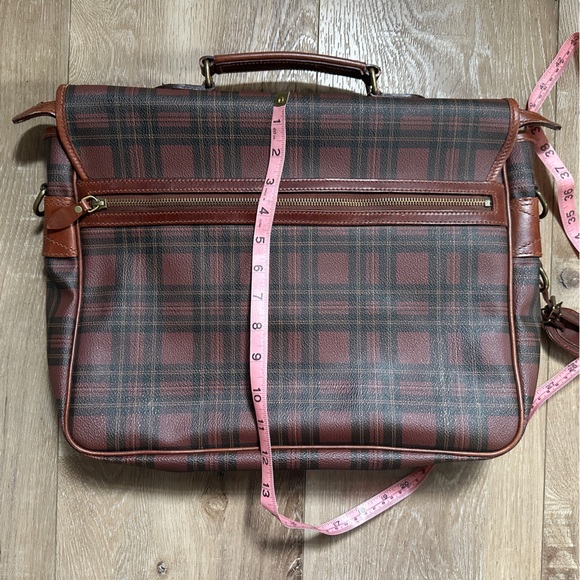 Vintage Polo Ralph Lauren Coated Canvas Burgundy Black Brown Bag Satchel Travel - Picture 14 of 14